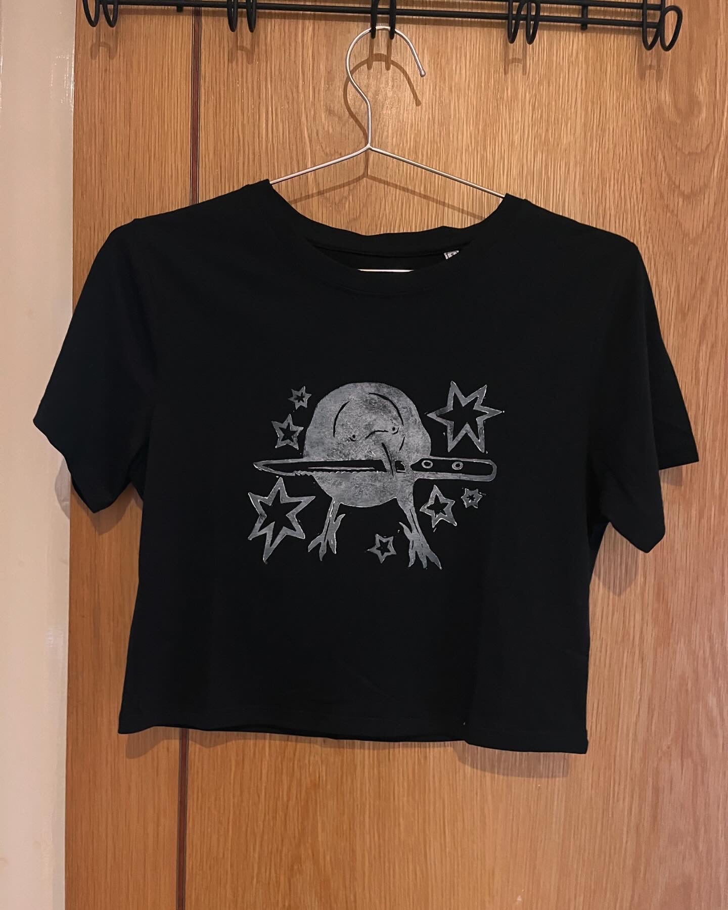 Crow Black Cropped T-Shirt — Variant 3