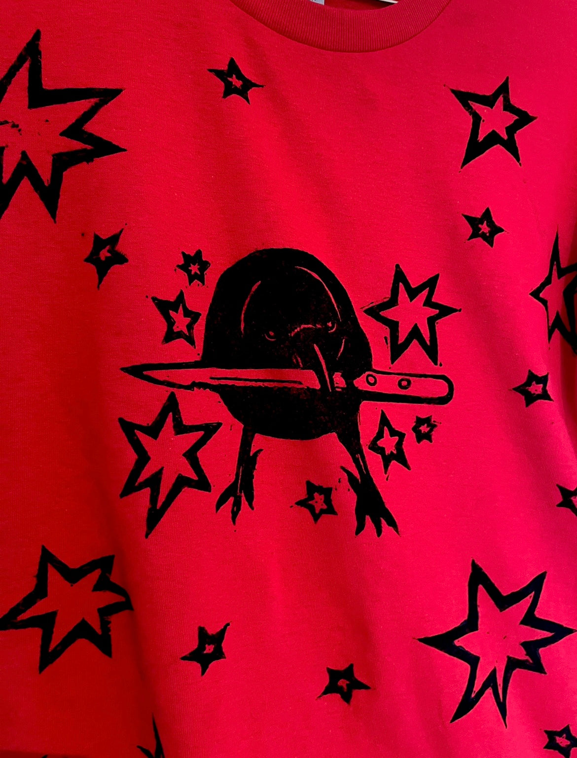 Crow Red Unisex T-Shirt — Variant 1 (More Stars)