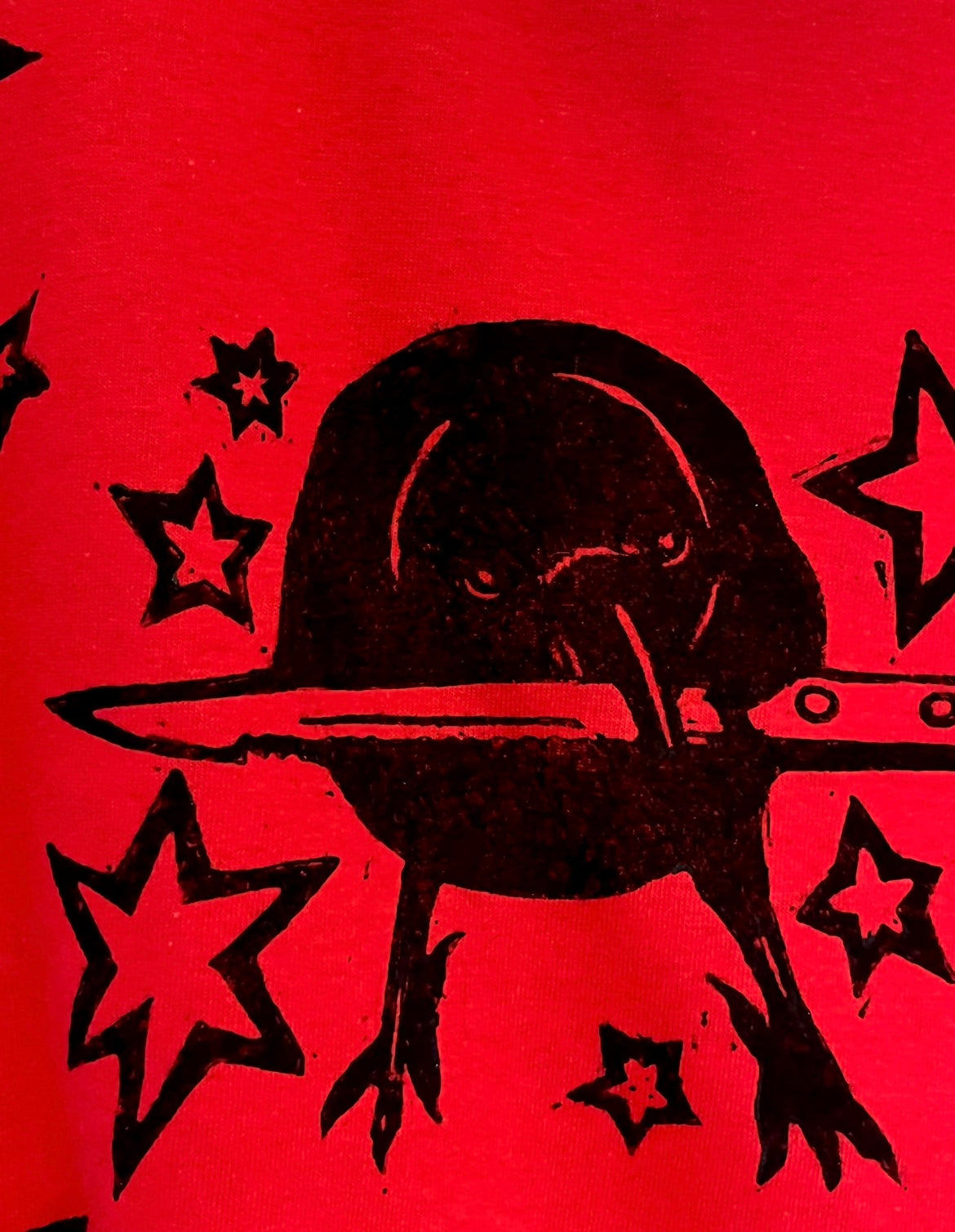 Crow Red Unisex T-Shirt — Variant 1 (More Stars)