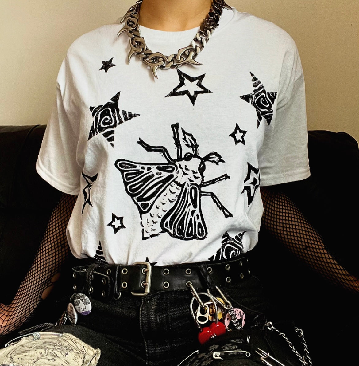 Moth Unisex White T-Shirt