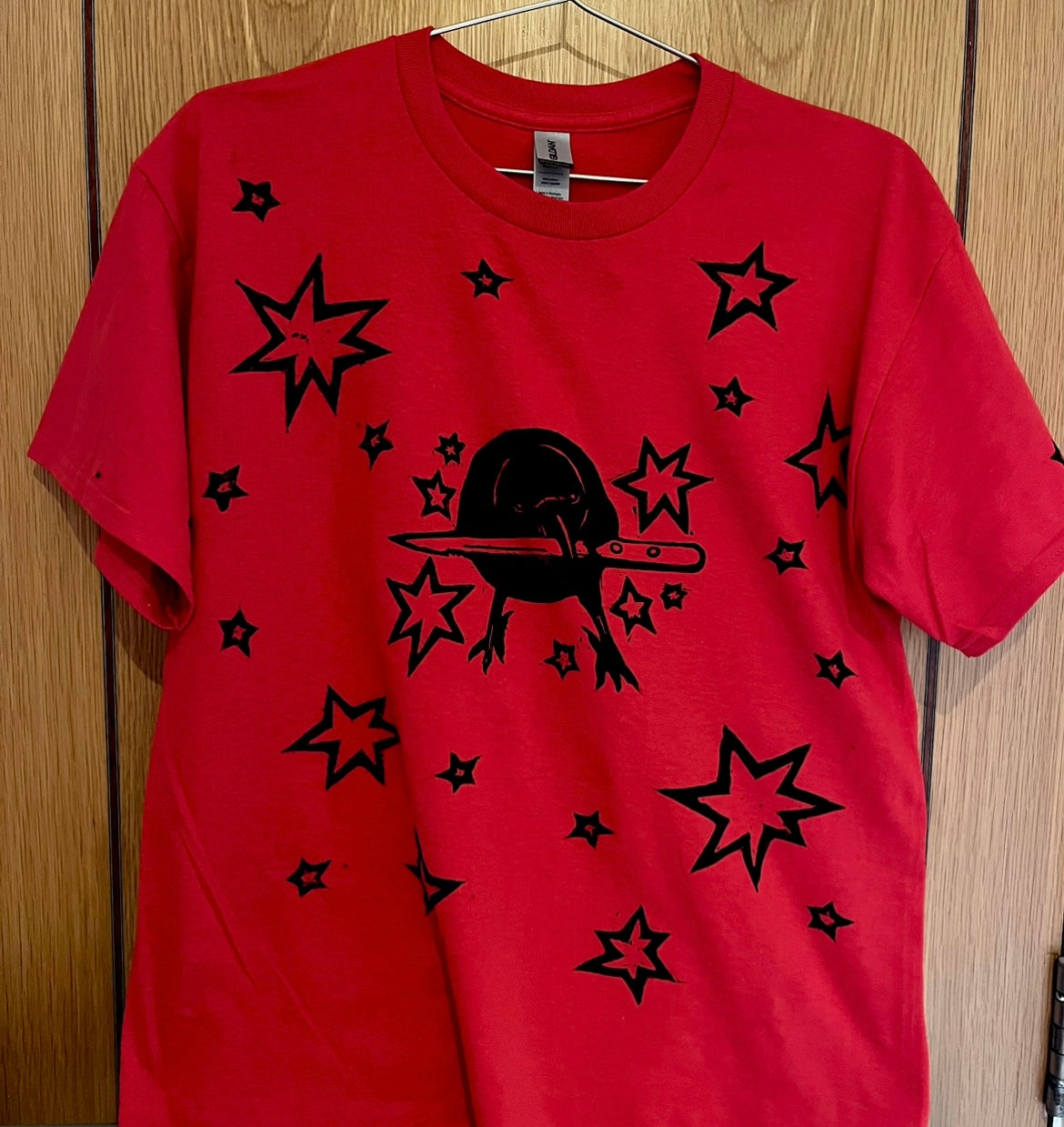 Crow Red Unisex T-Shirt — Variant 1 (More Stars)