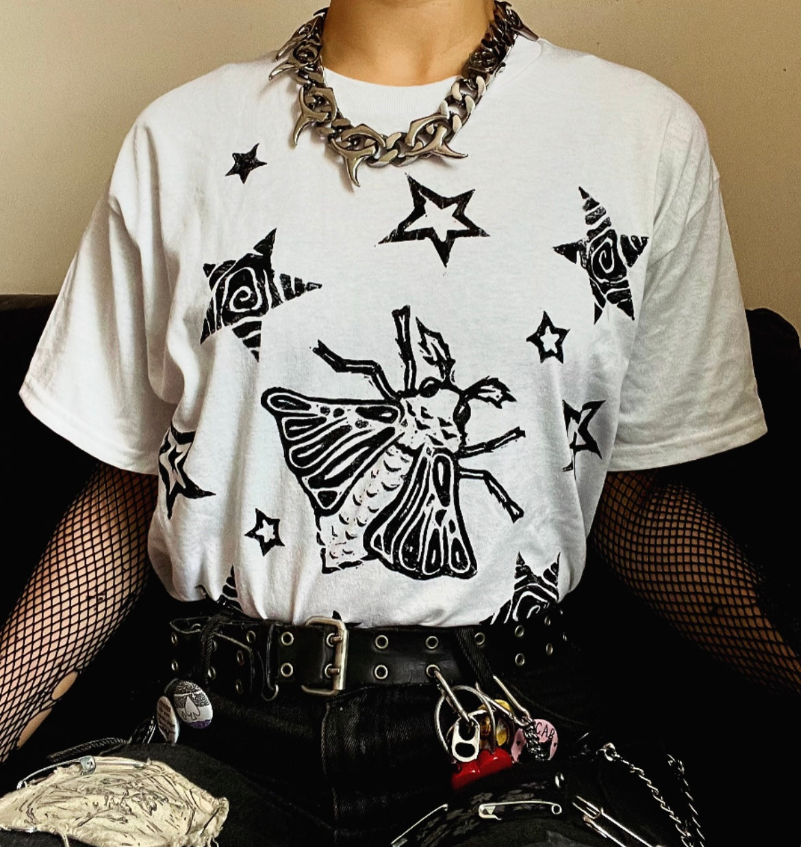 Moth Unisex White T-Shirt