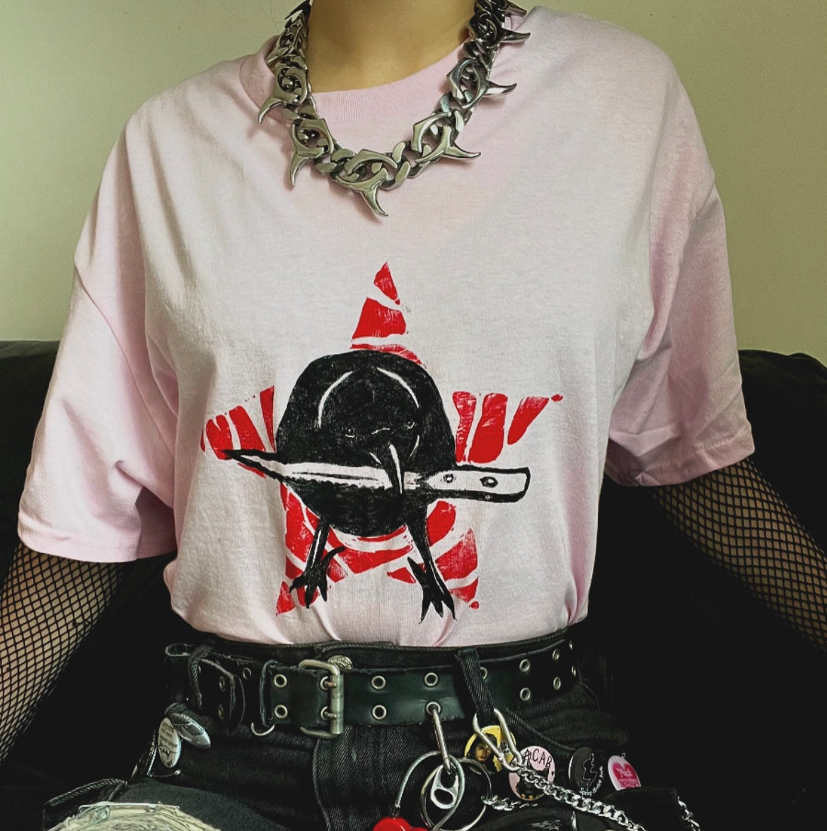 Crow Star Pink Unisex T-Shirt