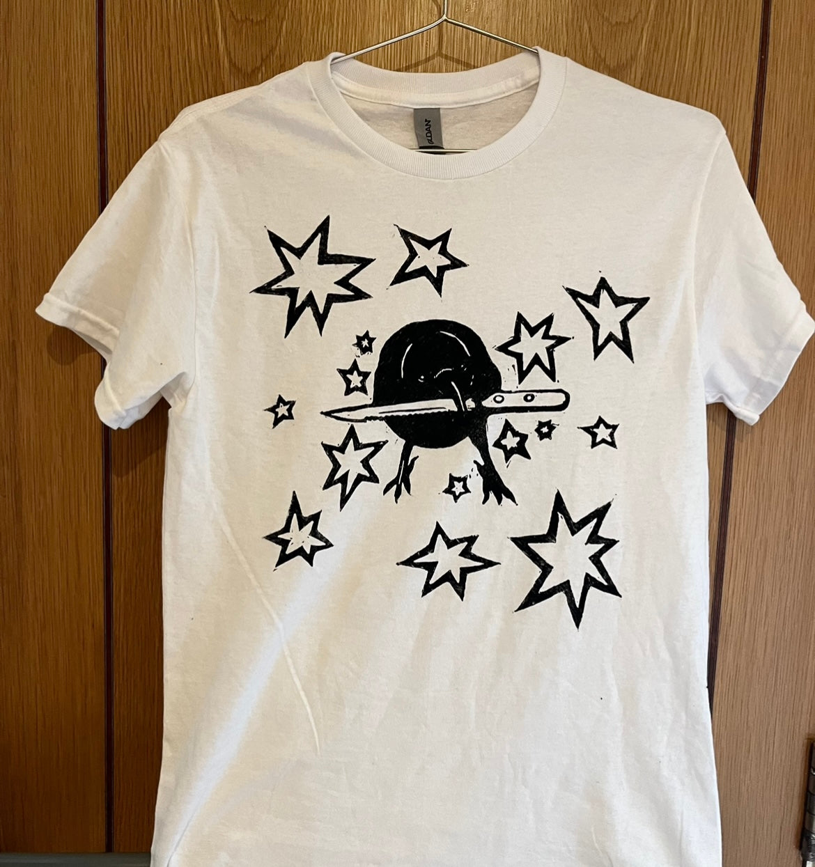 Crow White Unisex T-Shirt — Variant 2 (Less Stars)