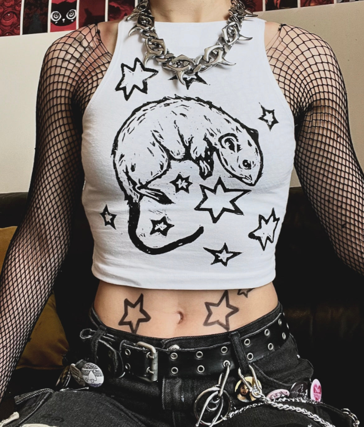 Rat Crop White Tank Top