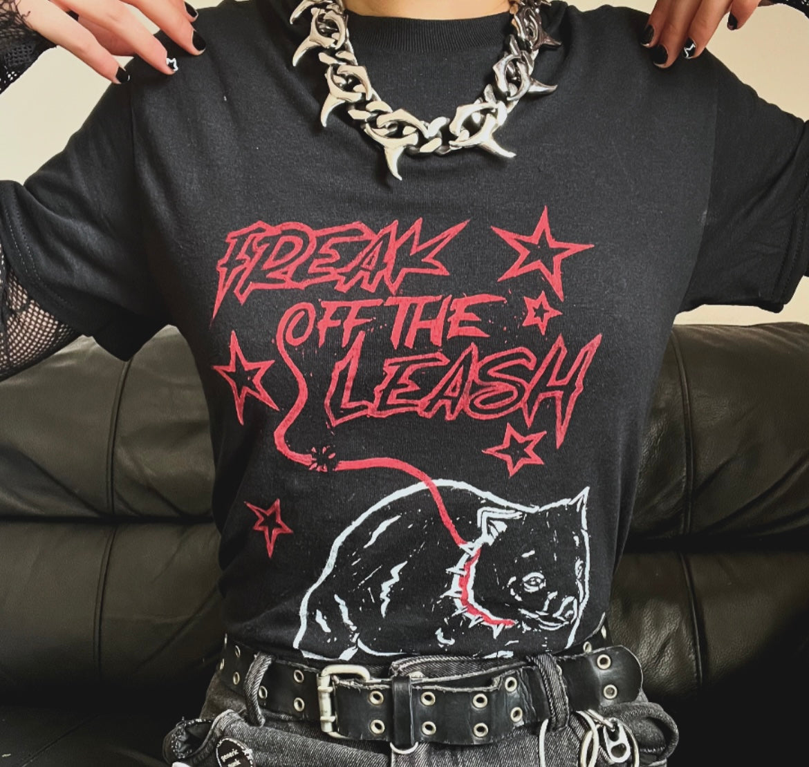 ‘Freak off the Leash’ Wombat Unisex Black T-Shirt