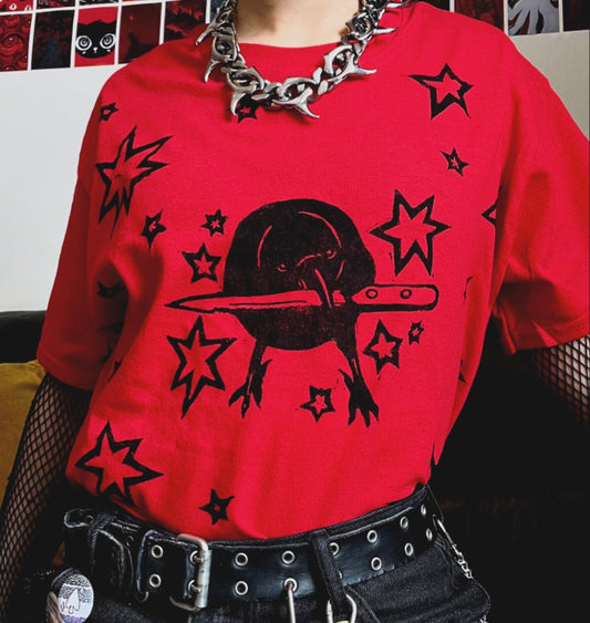 Crow Red Unisex T-Shirt — Variant 1 (More Stars)