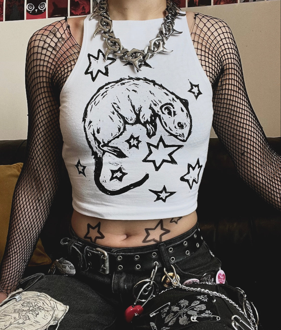 Rat Crop White Tank Top