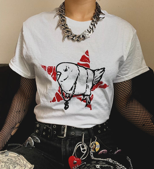 $$ Pigeon White Unisex T-Shirt