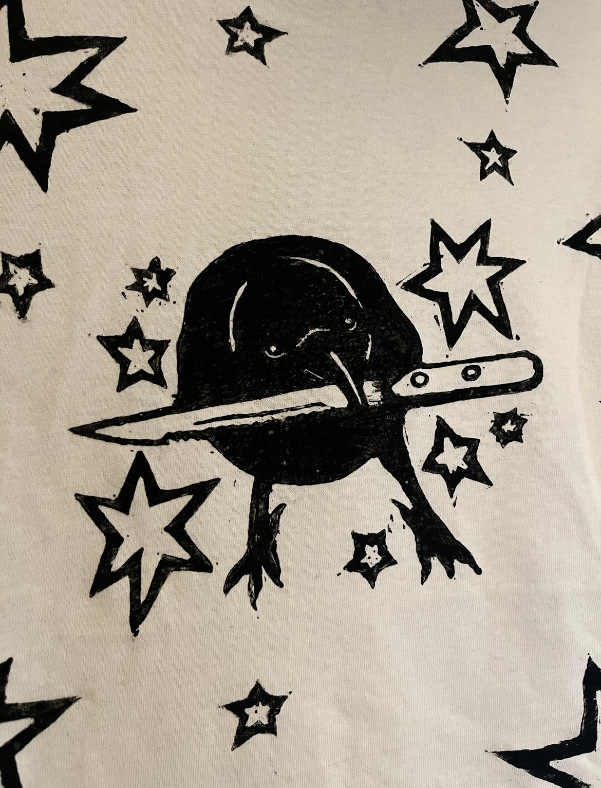 Crow White Unisex T-Shirt — Variant 1 (More Stars)