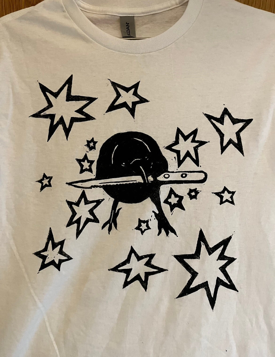 Crow White Unisex T-Shirt — Variant 2 (Less Stars)