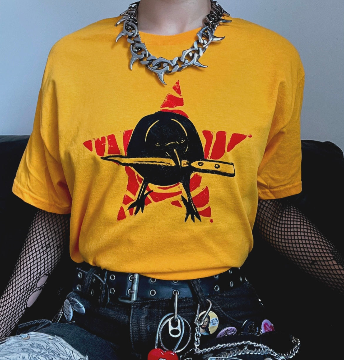 Crow Star Unisex Yellow T-Shirt