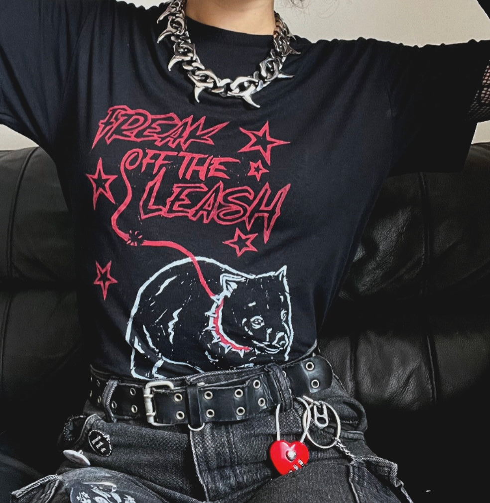 ‘Freak off the Leash’ Wombat Unisex Black T-Shirt