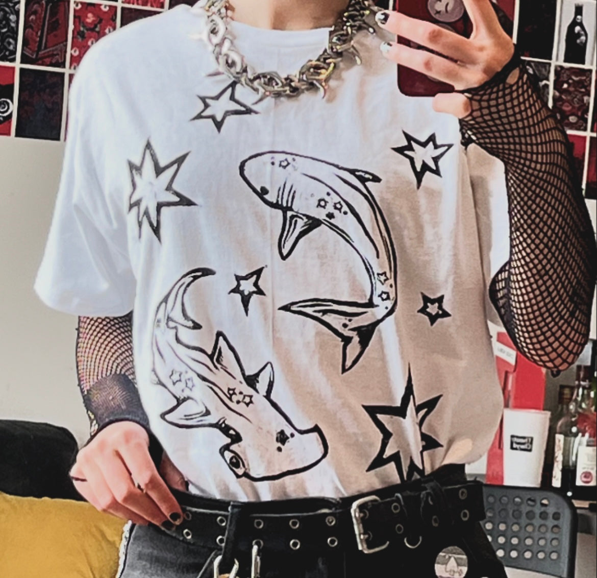 Shark Unisex White T-Shirt