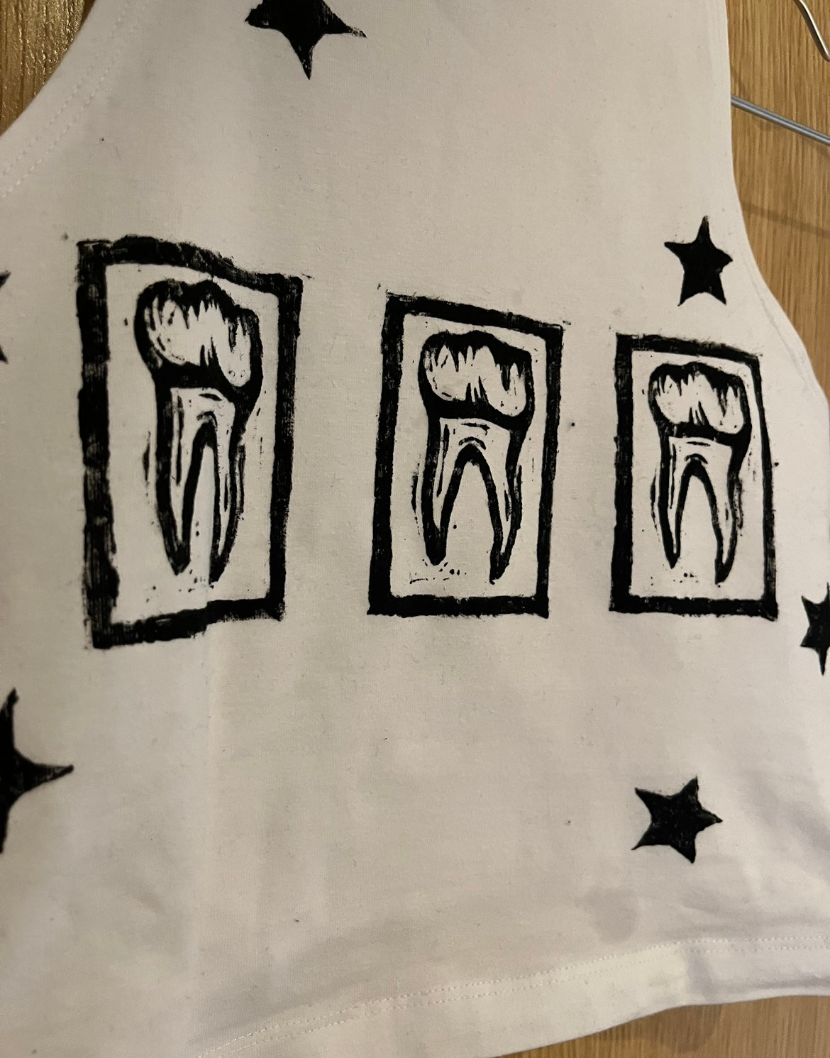 Teeth Crop White Tank Top