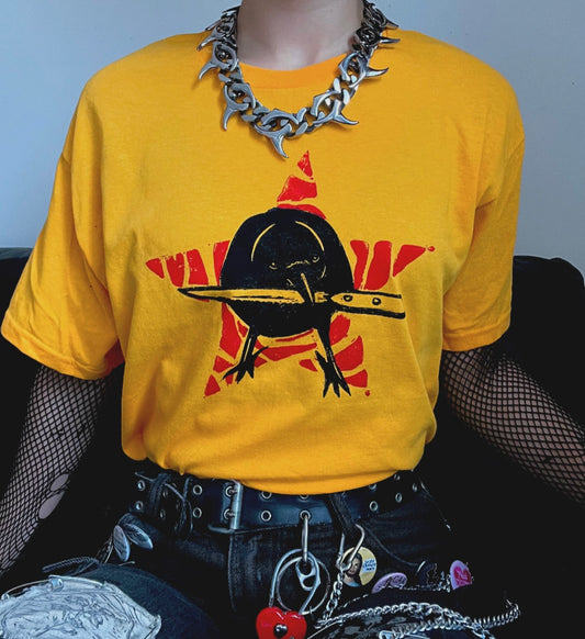 Crow Star Unisex Yellow T-Shirt