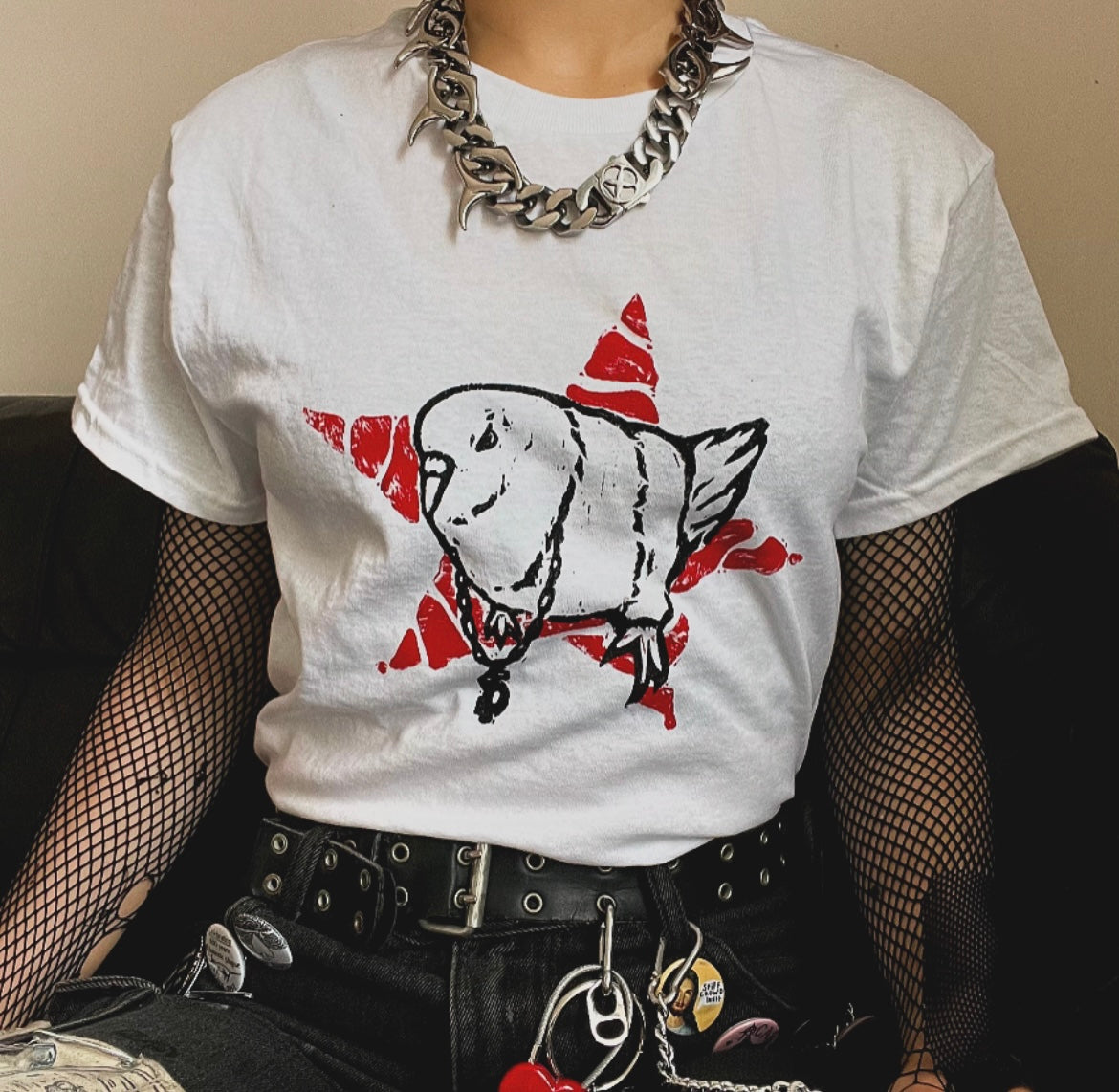 $$ Pigeon White Unisex T-Shirt