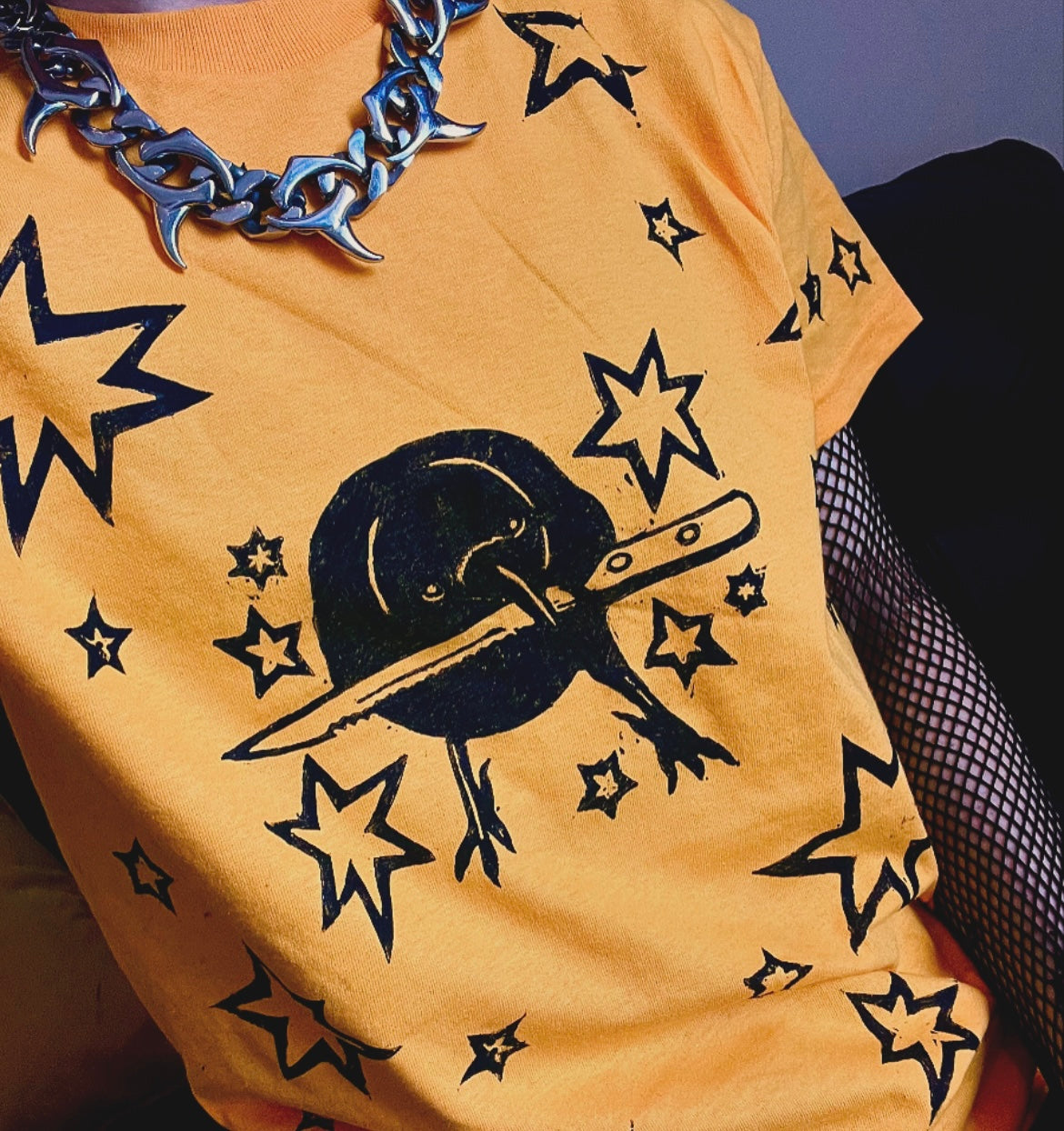 Crow Yellow Unisex T-Shirt — Variant 1 (More Stars)