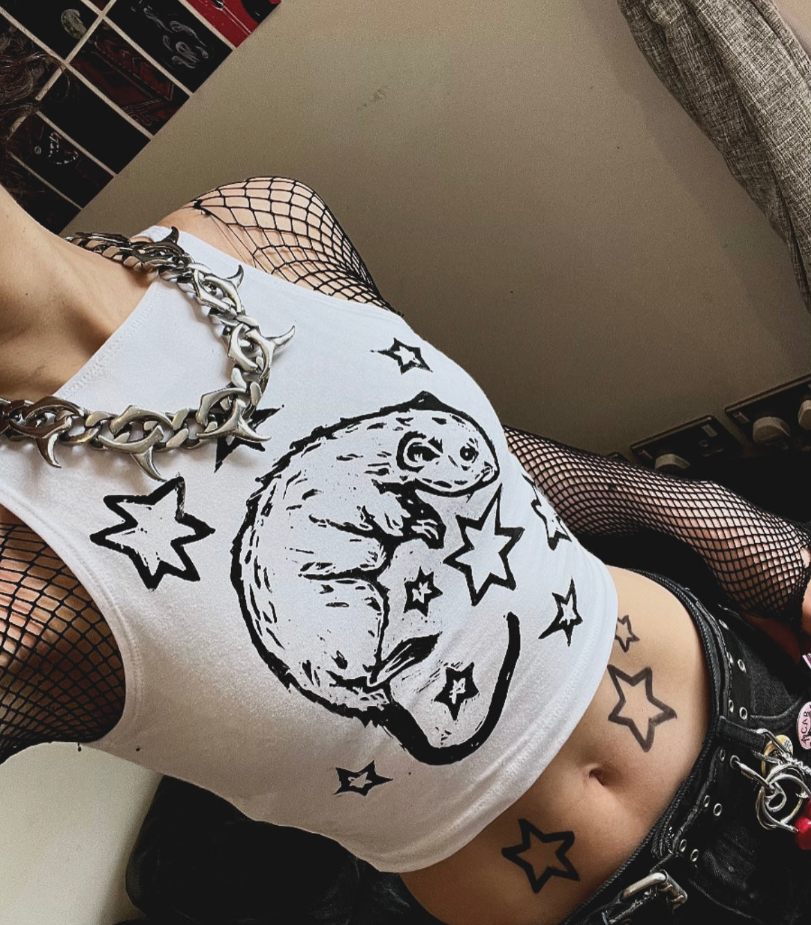 Rat Crop White Tank Top