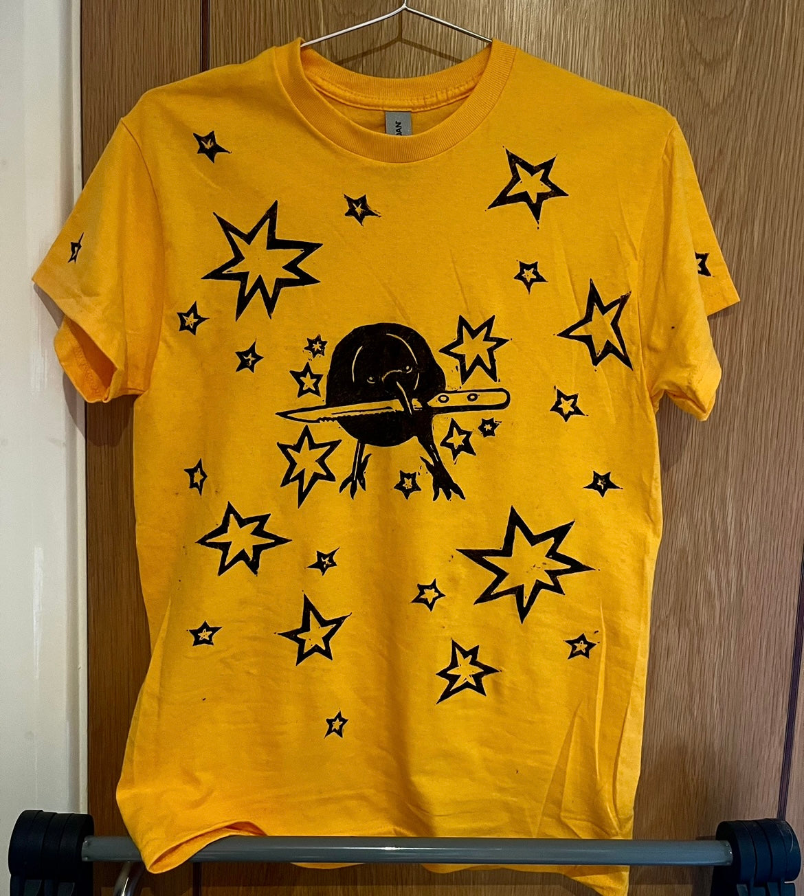 Crow Yellow Unisex T-Shirt — Variant 1 (More Stars)