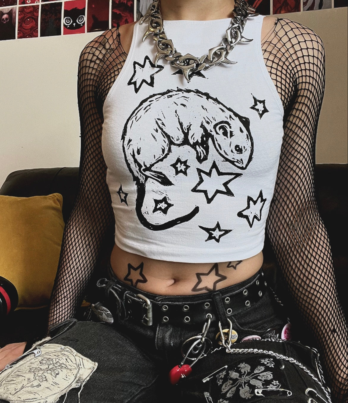 Rat Crop White Tank Top