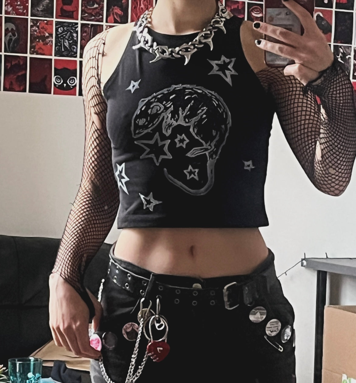 Rat Crop Black Tank Top