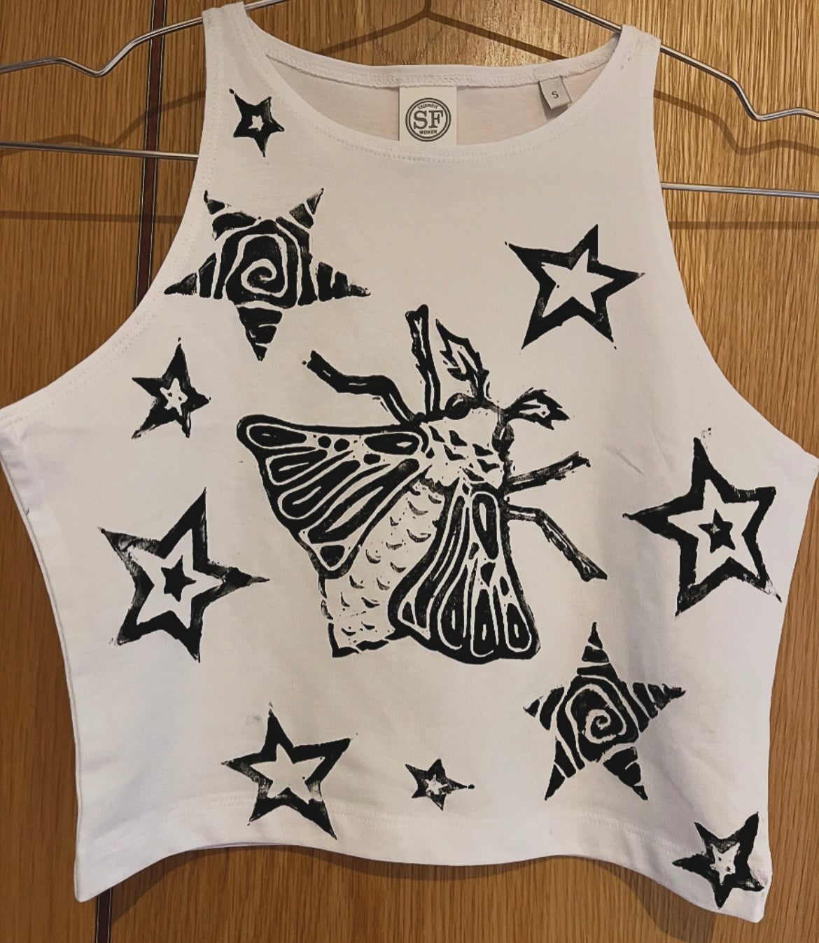 Moth Crop White Tank