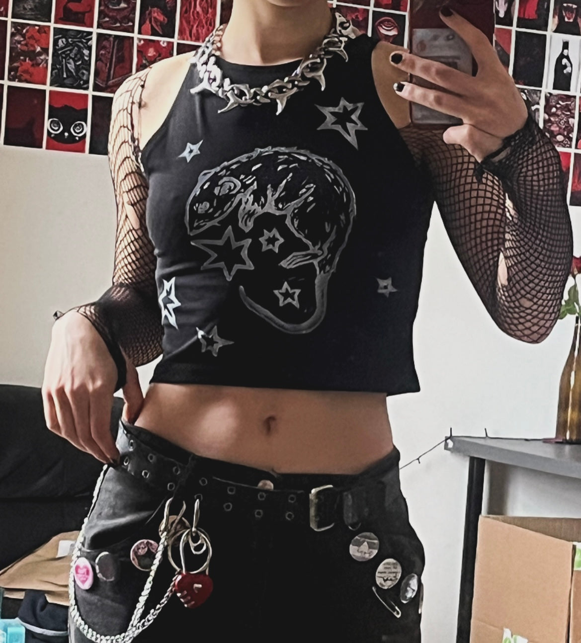 Rat Crop Black Tank Top